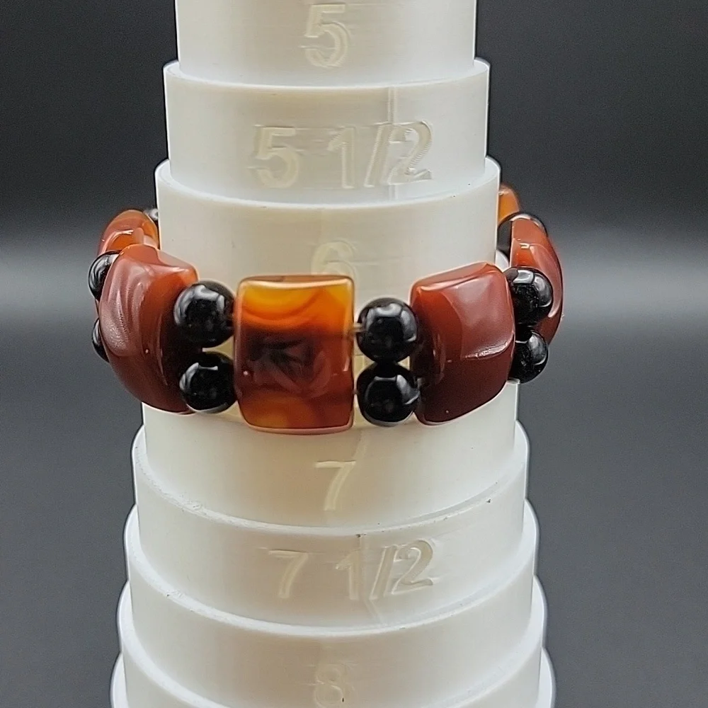 Orange Onyx & Spinel 240.00 Cts Stretchable Natural Gemstone Bracelet Beaded Men